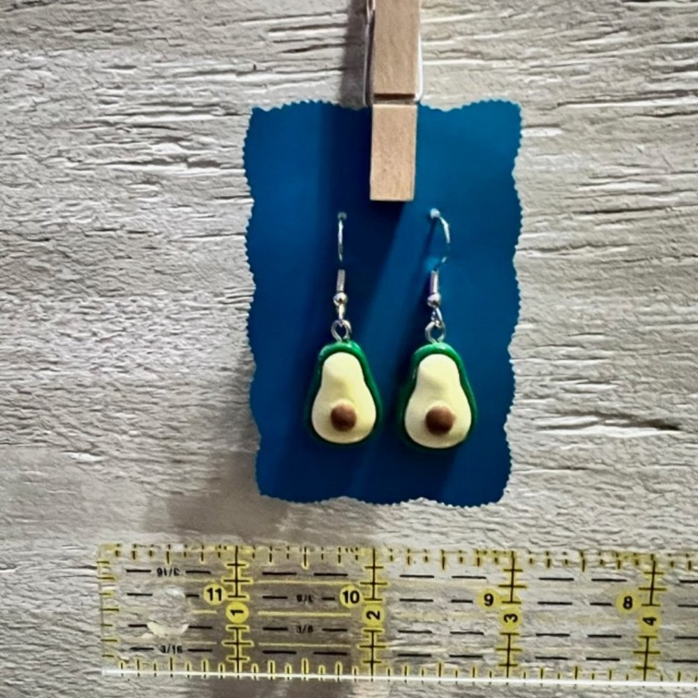 New Avocado Resin Hanging Earrings - Picture 3 of 5